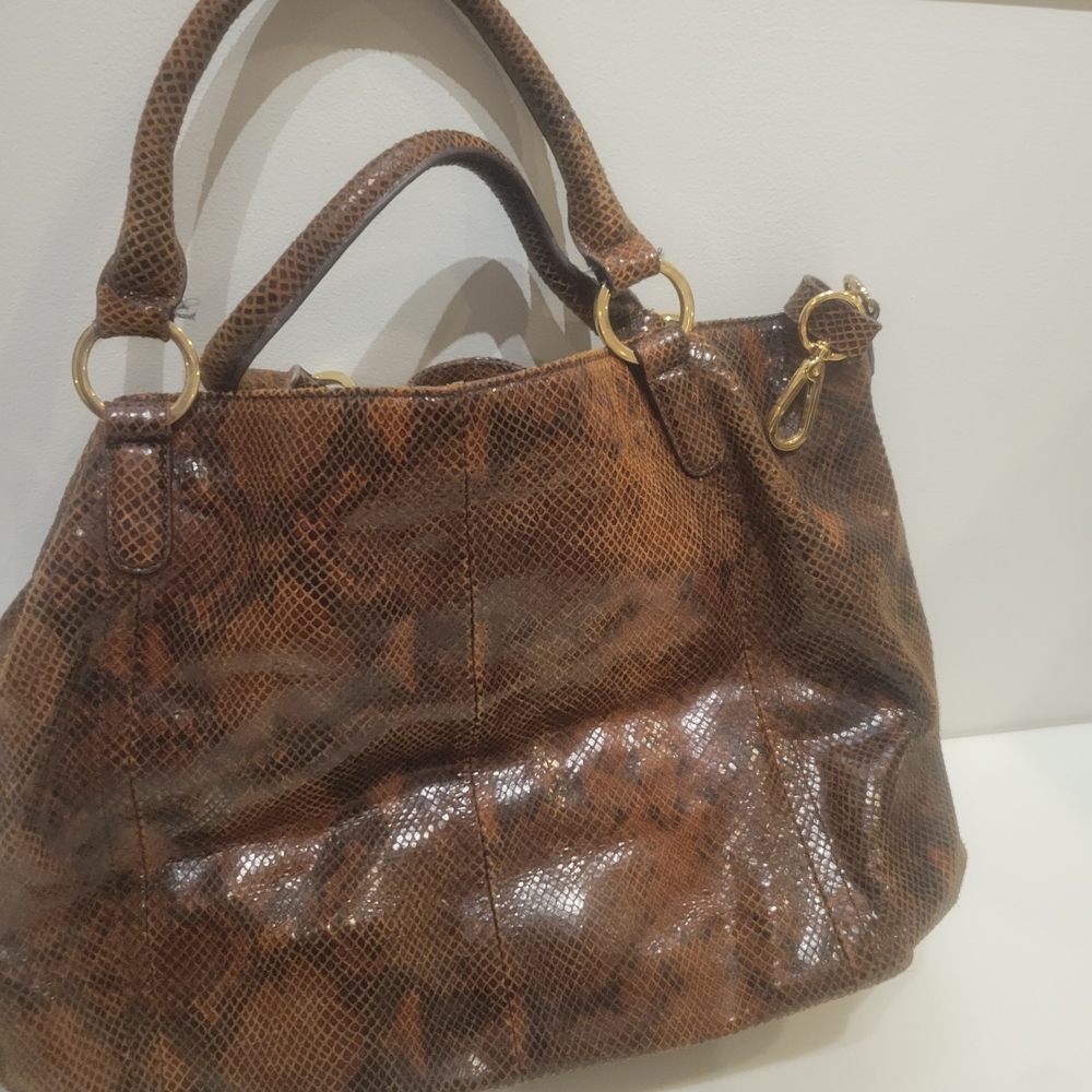 G.I.L.I. Brown Snakeskin Shoulder Bag